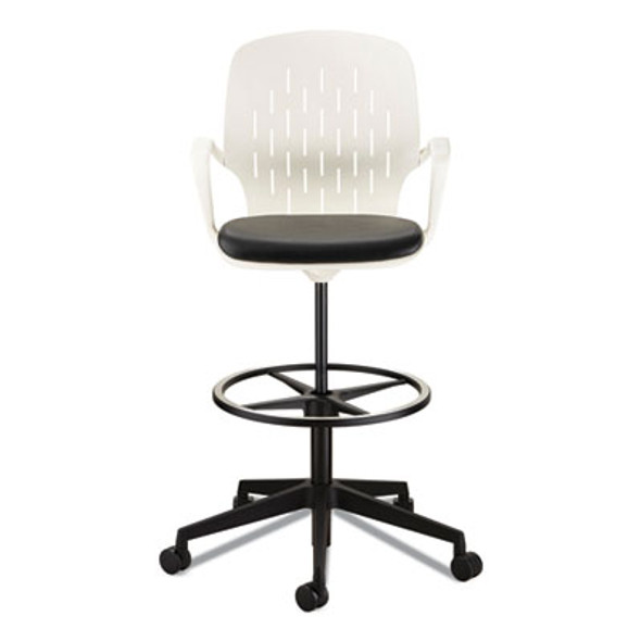 Shell Extended-Height Chair, Supports Up To 275 Lb, 22" To 32" Seat Height, Black/White Seat, White Back, Black Base