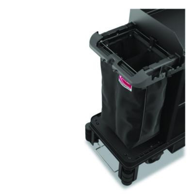Divided Bag For Suncast Commercial Full-Size And Compact-Size Housekeeping Carts, 25.4 Gal, 15.6" x 12.52" x 29.95", Black