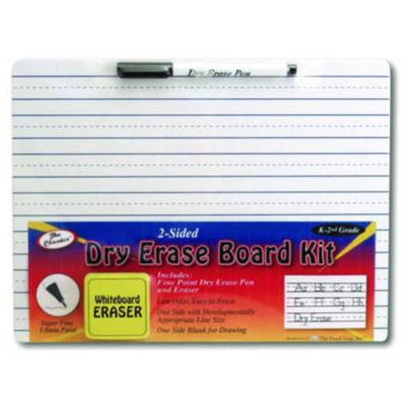Dry Erase Whiteboard Student Starter Kits With Markers And Erasers, 11.75" x 9", White Surface, 24/Carton
