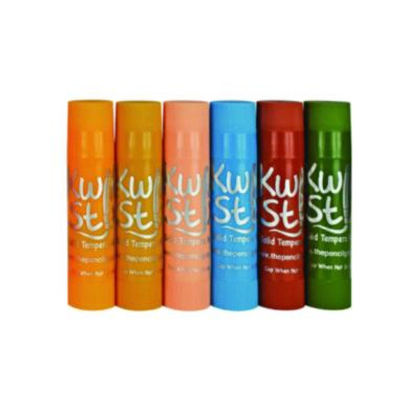 Kwik Stix Tempera Paint Set, Regular Size, 0.7" x 3.5", 6 Assorted Earth Tone Colors, 6/Pack, 24 Packs/Carton