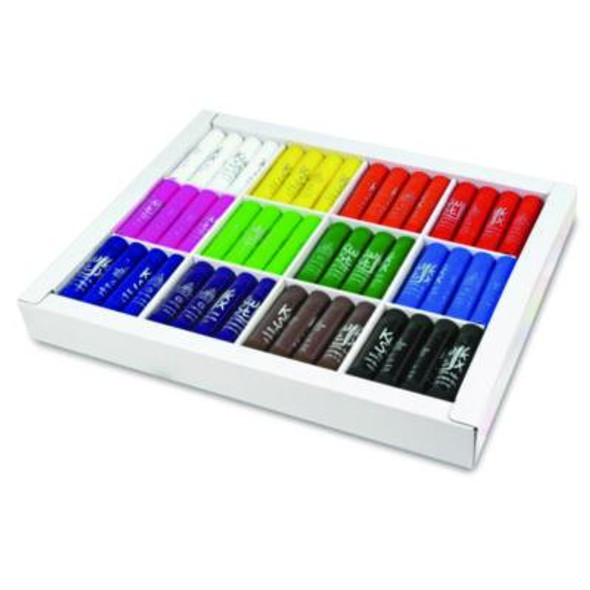 Kwik Stix Tempera Paint Set, Regular Size, 0.7" x 3.5", 12 Assorted Colors, 96/Pack, 2 Packs/Carton