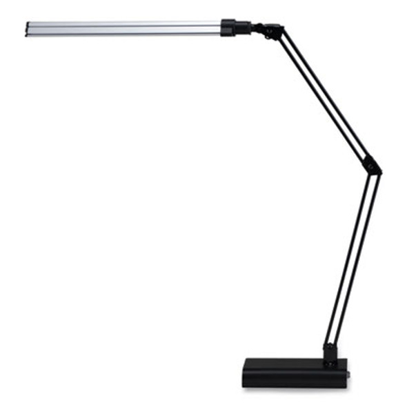 Led Ultra Slim Lamp With Swing Arm, 21.5" High, Black/Silver