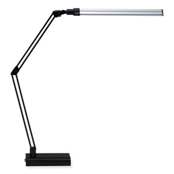 Led Ultra Slim Lamp With Swing Arm, 21.5" High, Black/Silver