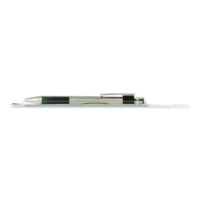 F-301 Ballpoint Pen, Retractable, Fine 0.7 Mm, Black Ink, Stainless Steel/Black Barrel