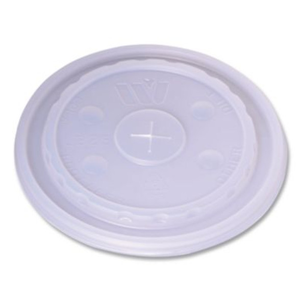 Plastic Lids For Foam Cups And Bowls, Slotted, Fits 32 Oz To 64 Oz Cold Cups, Translucent, 1,000/Carton