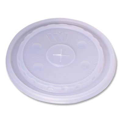 Plastic Lids For Foam Cups And Bowls, Slotted, Fits 32 Oz To 64 Oz Cold Cups, Translucent, 1,000/Carton