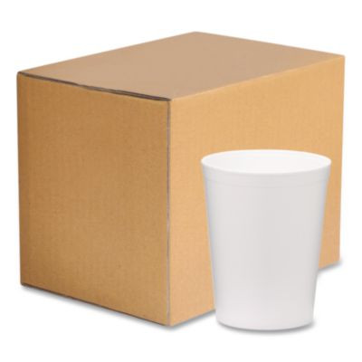 Foam Containers, Tall Style, 32 Oz, White, 250/Carton