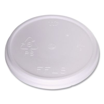 Plastic Lids For Foam Cups And Bowls, Fits 8 Oz To 16 Oz Cups/5 Oz To 10 Oz Bowls, White, 500/Carton
