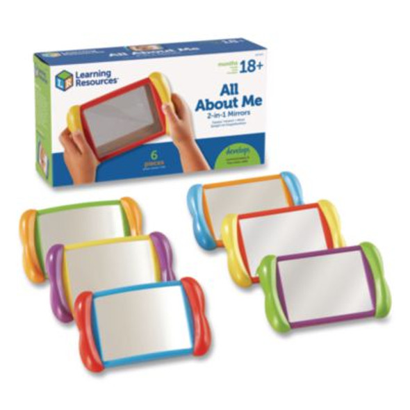 All About Me 2-In-1 Mirrors, Ages 18 Months And Up, Assorted Colors, 6 Pieces