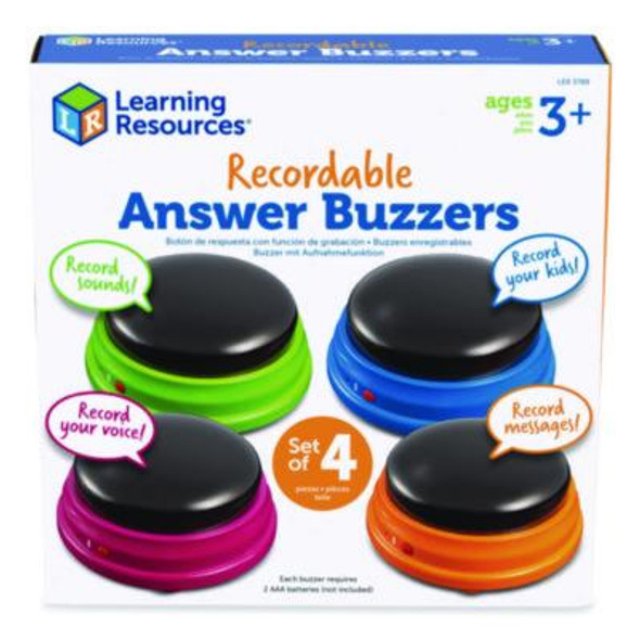 Recordable Answer Buzzers, Ages 3 And Up, 4 Buzzers