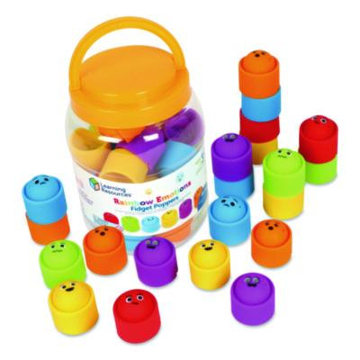 Rainbow Emotion Fidget Popper Classroom Set, Ages 3 And Up, Assorted Colors, 24 Pieces