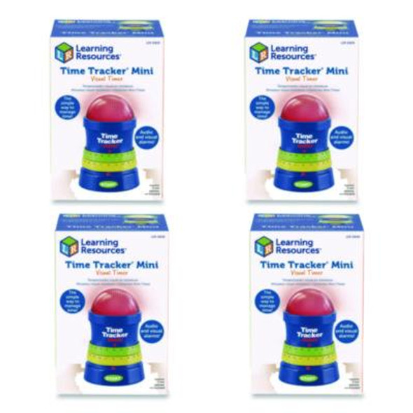 Time Tracker Mini, Lcd, 4.1 x 6.1 x 4.1, Assorted Colors, 4 Timers