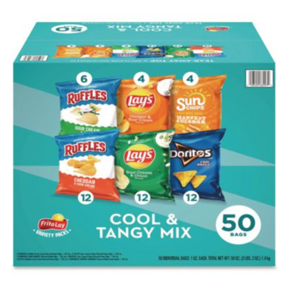 Cool And Tangy Mix Variety Pack, Assorted Flavors, 1 Oz Bags, 50 Bags/Carton