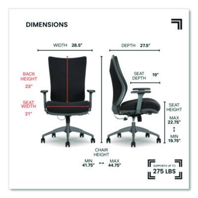 Revive Shiatsu Ergonomic Mesh Swivel Massage Chair, Supports Up To 275 Lbs, 19.75" To 22.75" Seat Height, Black Seat/Back