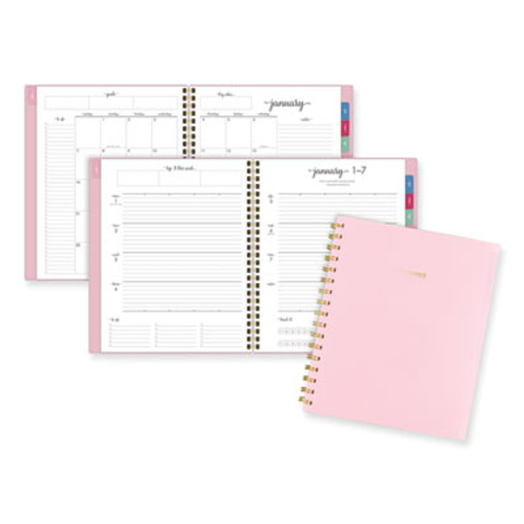 Harmony Weekly/Monthly Poly Planner, 8.81 x 7.88, Pink Cover, 13-Month: Jan 2026 To Jan 2027