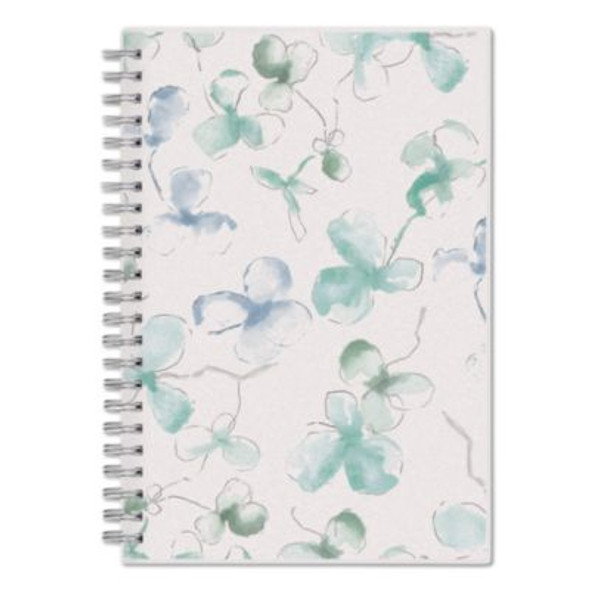 Lindley Weekly/Monthly Planner, Lindley Floral Artwork, 8 x 5, White/Blue/Green Cover, 12-Month (Jan To Dec): 2026