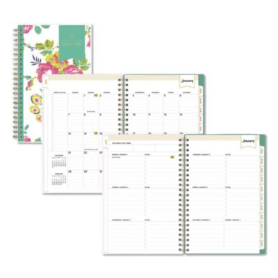 Day Designer Peyton Create-Your-Own Cover Weekly/Monthly Planner, Floral Artwork, 8 x 5, White, 12-Month (Jan-Dec): 2026