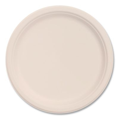 Compostable Molded Fiber Dinnerware, Proplanet Seal, Plate, 10.2" Dia, Natural, 500/Carton