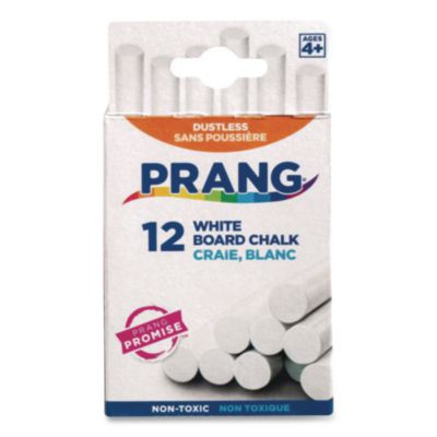 Hygieia Dustless Board Chalk, 3.25" x 0.38' Diameter, White, 12/Box