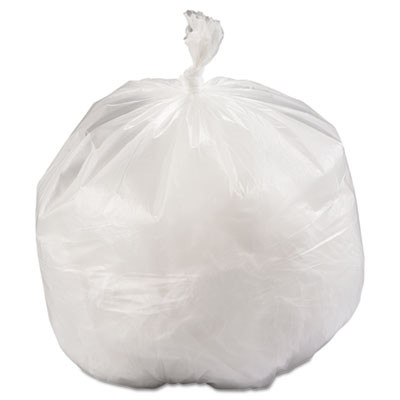 High-Density Commercial Can Liners, 33 Gal, 12 Mic, 33" x 39", Natural, Interleaved Roll, 25 Bags/Roll, 6 Rolls/Carton
