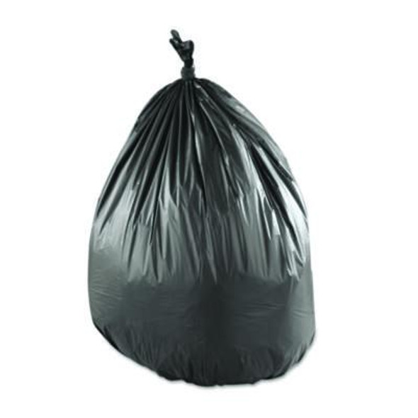 Low-Density Commercial Can Liners, 60 Gal, 1.15 Mil, 38" x 58", Black, Interleaved Roll, 25 Bags/Roll, 4 Rolls/Carton