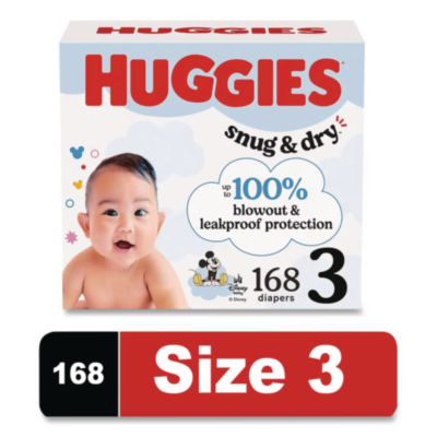 Snug And Dry Diapers, Size 3, 16 Lbs To 28 Lbs, 168/Carton