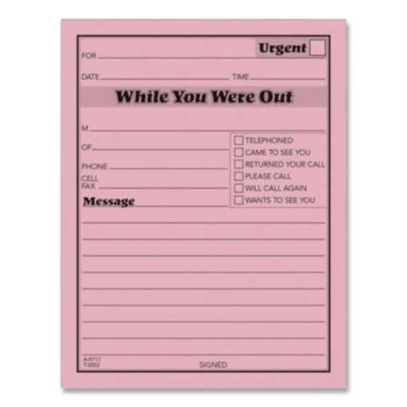 While You Were Out Memo Pad, One-Part (No Copies), 4.25 x 5.5, 50 Forms/Pad, 24 Pads/Pack