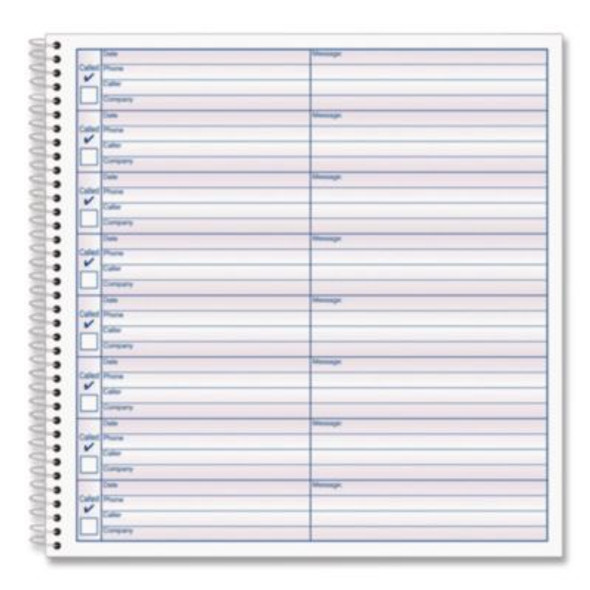 Voice Mail Log Books, One-Part (No Copies), 8.25 x 8.5, 8 Forms/Sheet, 480 Forms Total, 2/Pack
