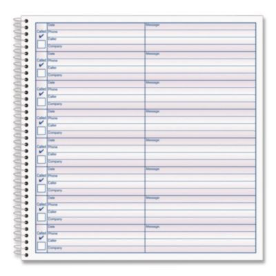 Voice Mail Log Books, One-Part (No Copies), 8.25 x 8.5, 8 Forms/Sheet, 480 Forms Total, 2/Pack