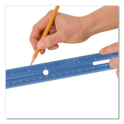 Plastic Ruler, Standard/Metric, 12" Long, Randomly Assorted Colors