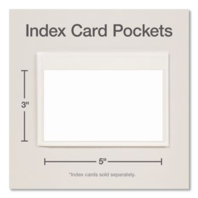 Hold It Index Card Pocket, Top Load, 3 x 5, Clear, 100/Box