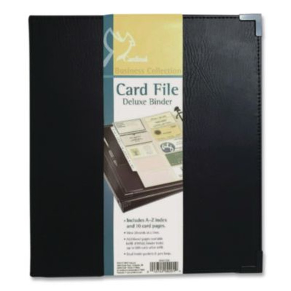 Business Collection Business Card Binder, Holds 200 2" x 3.5" Cards, 10.4 x 1.75 x 11.5, Vinyl, Black