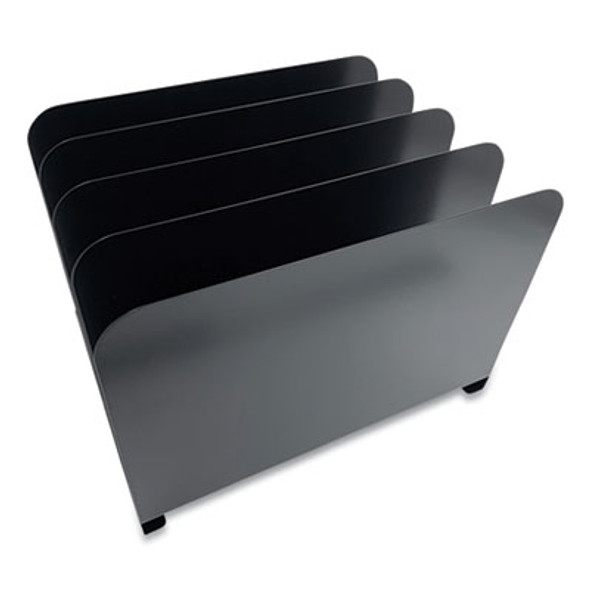 Steel Vertical File Organizer, 4 Sections, Letter Size Files, 11 X 11 X 7.75, Black