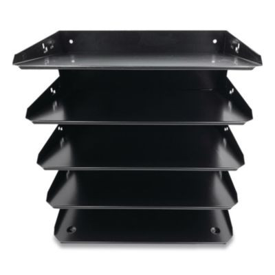 Steel Horizontal File Organizer, 5 Sections, Letter Size Files, 8.75 X 12 X 12, Black