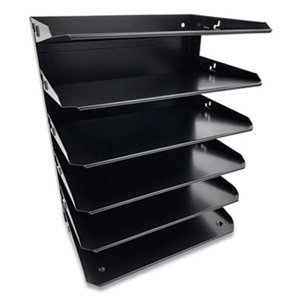 Steel Horizontal File Organizer, 6 Sections, Letter Size Files, 8.75 X 12 X 15, Black