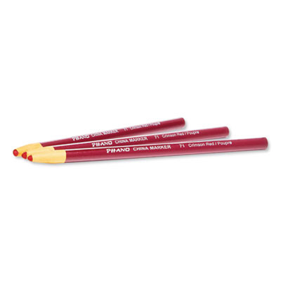 China Marker, 0.3" x 7", Crimson Red, Dozen