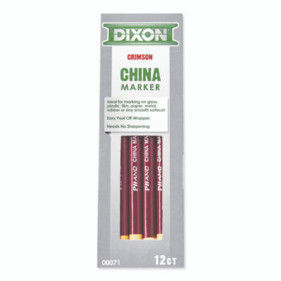 China Marker, 0.3" x 7", Crimson Red, Dozen