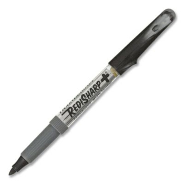 Redisharp+ Permanent Markers, Fine Tip, Black, 12/Pack