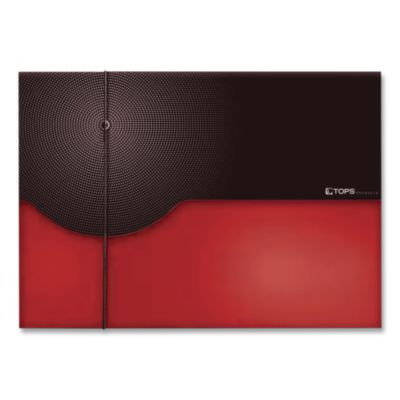 Seven-Pocket Poly Expanding File, 1" Expansion, 7 Sections, Elastic Cord Closure, 1/6-Cut Tabs, Letter Size, Red