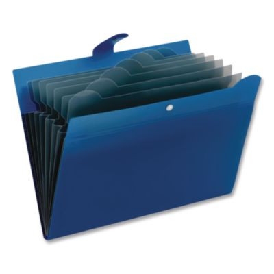 Seven-Pocket Expanding File, 1" Expansion, 7 Sections, Snap Closure, 1/7-Cut Tabs, Letter Size, Blue