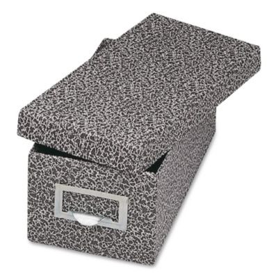 Index Card File Box With Lift-Off Lid, Holds 1,000 3 x 5 Cards, 5.63 x 11.63 x 4, Black Agate