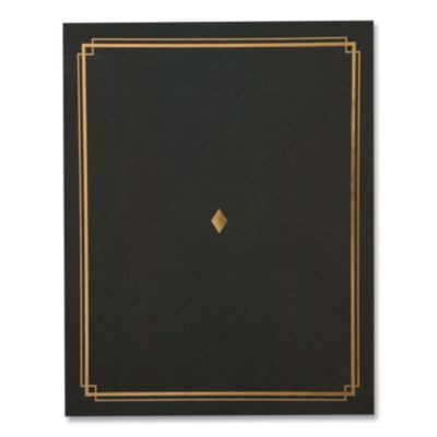Certificate Holders 9.5 x 12, Black/Gold, 6/Pack