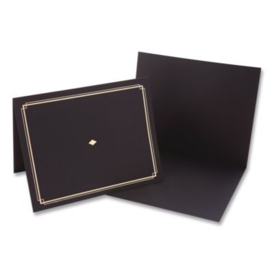 Certificate Holders 9.5 x 12, Black/Gold, 6/Pack