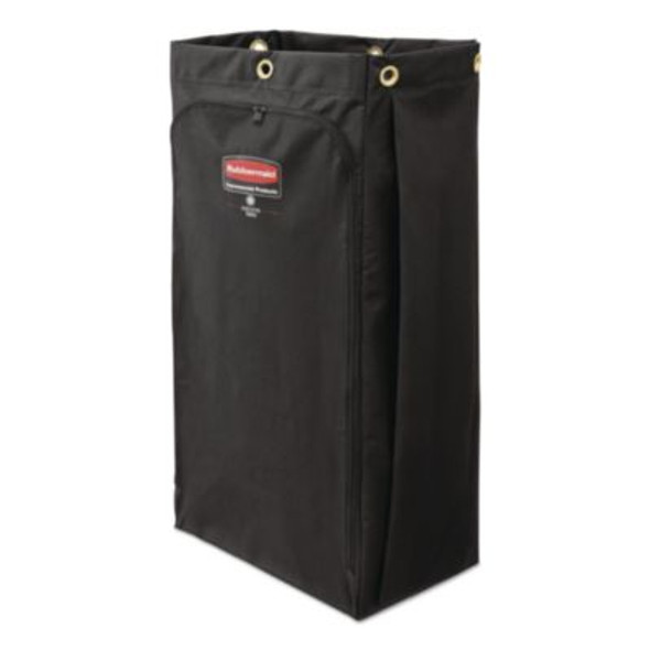 Fabric Cleaning Cart Bag For Rubbermaid Commercial Housekeeping And Janitorial Carts, 30 Gal, 10.5 x 16.8 x 33, Black, 4/Ct