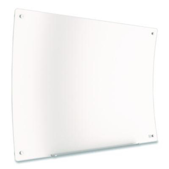 Curved Magnetic Glass Dry Erase Board, 3 Ft x 4 Ft, White Surface