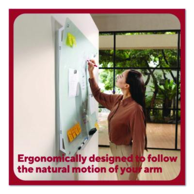 Curved Magnetic Glass Dry Erase Board, 3 Ft x 4 Ft, White Surface