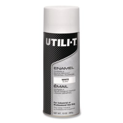 Utili-T Spray Paint, White, 10 Oz Aerosol Can, 6/Carton