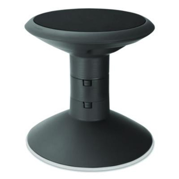 Wiggle Stool, Backless, Supports Up To 250 Lbs, 12" To 18" Seat Height, Black Seat, Black Base