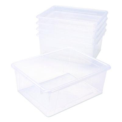 Storage Tray, Deep, 2 Gal, 10.65" x 10.65" x 5.2", Clear, 5/Pack