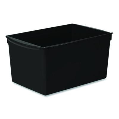 Wide Book Bin, 3.82 Gal, 9.2" x 14.5" x 7", Black, 6/Pack